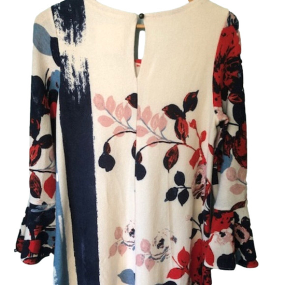 𝅺Anthropologie Maeve Anthousai Floral Sweater Shift Dress, Size Medium - Picture 4 of 9